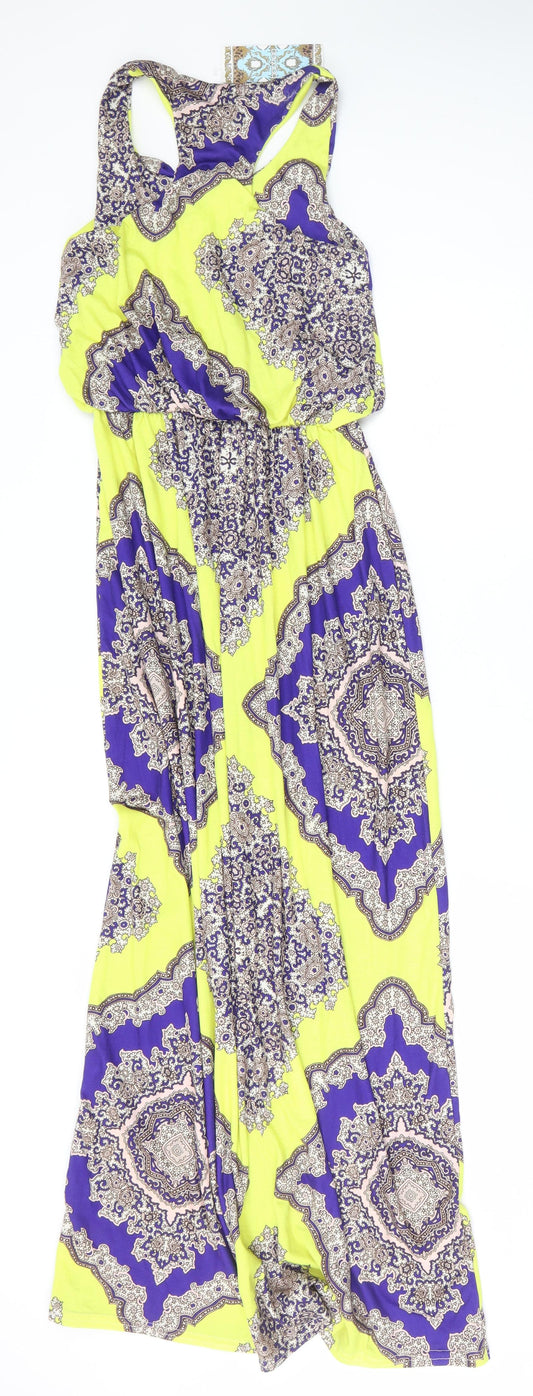 Boohoo Womens Multicoloured Geometric Polyester Maxi Size 4 Round Neck Pullover