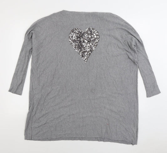 Womens UK Size M Paramour Grey Pullover Jumper