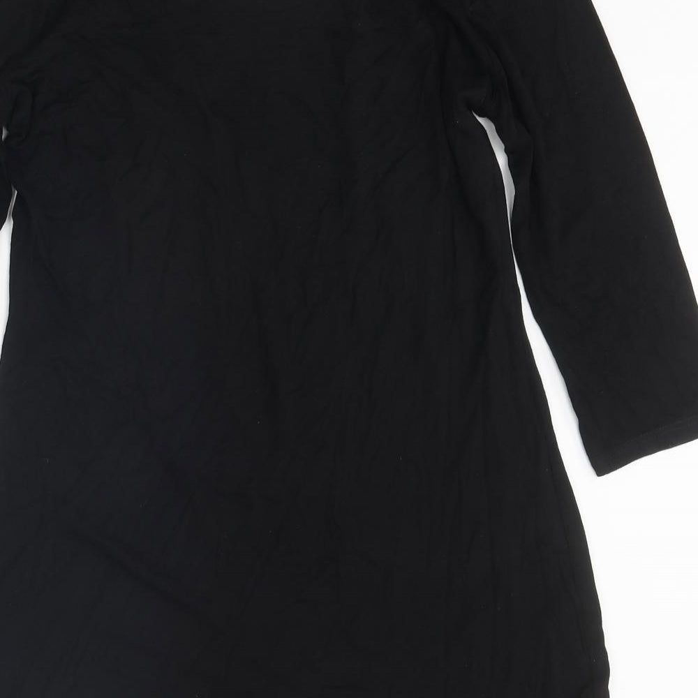 Womens UK Size 10 NEXT Black Tunic T-Shirt