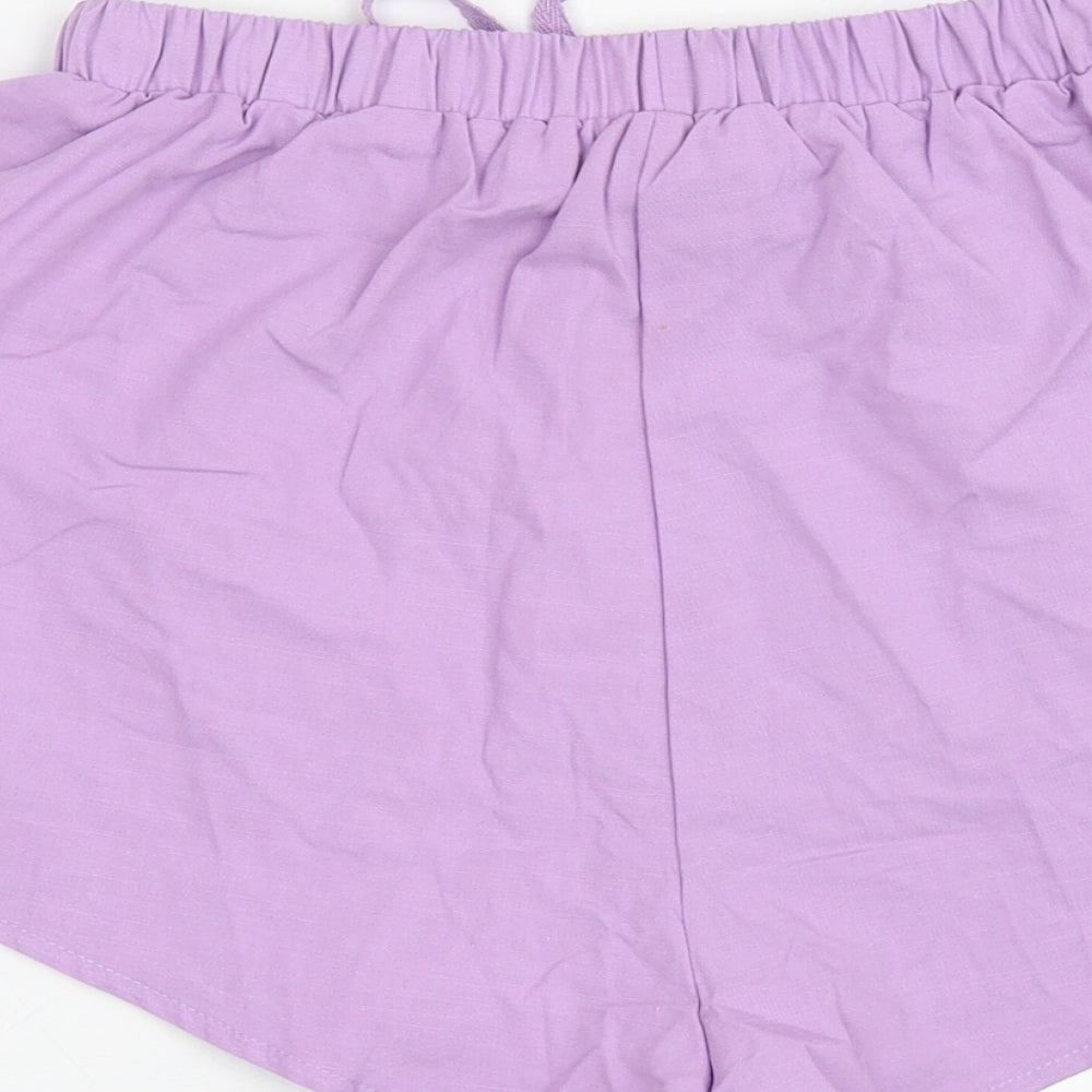 SheIn Womens Purple Polyester Sweat Shorts Size S L3 in Regular Drawstring