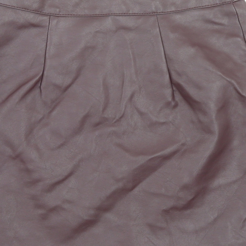 Primark Womens Purple Polyurethane A-Line Skirt Size 8 Zip