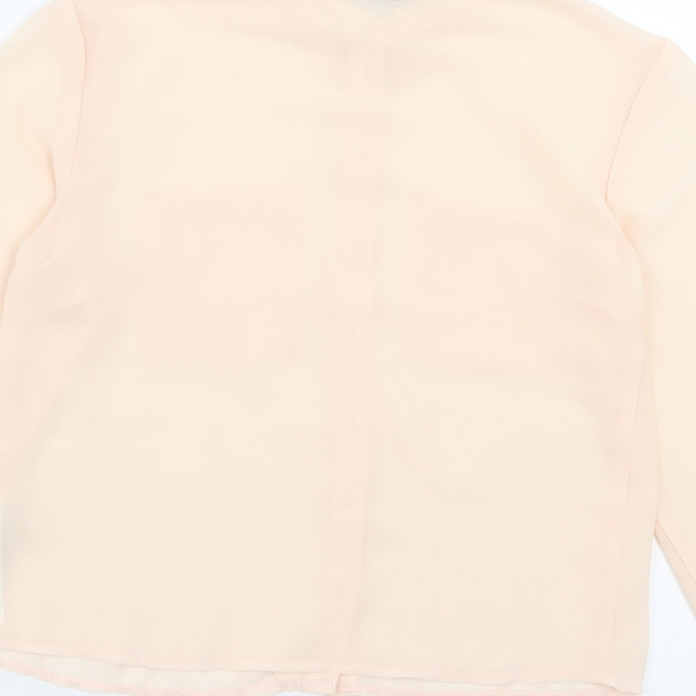 New Look Girls Pink Polyester Basic Button-Up Size 11 Years Collared Button