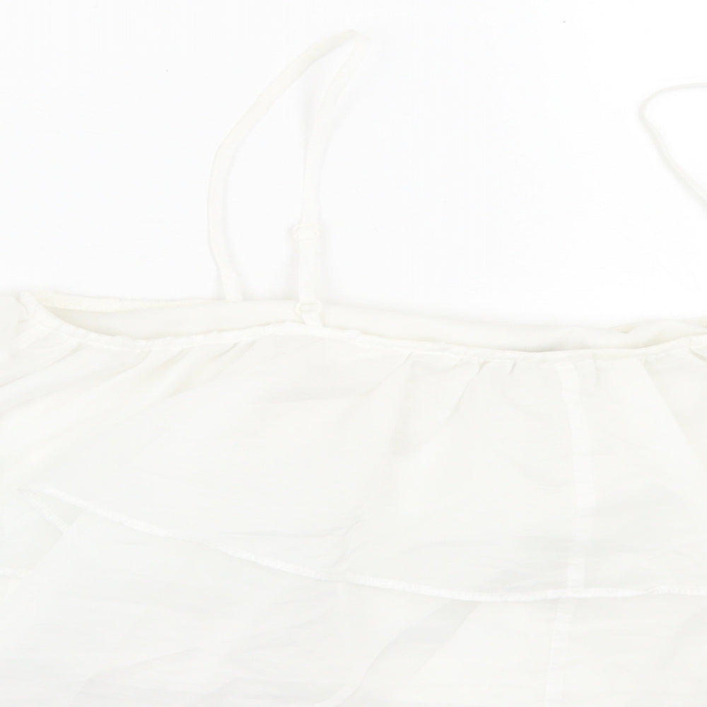 Womens UK Size 10 ASOS White Cropped Tank