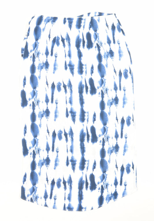 George Womens Blue Polyester Skirt Size 10 Button
