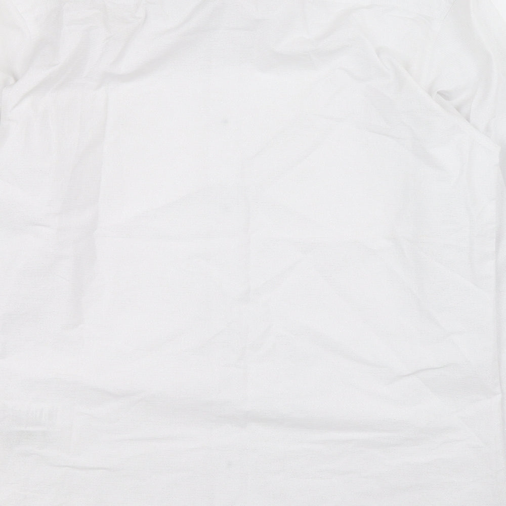 The Collection Mens White Cotton Button-Up Size M Collared Button