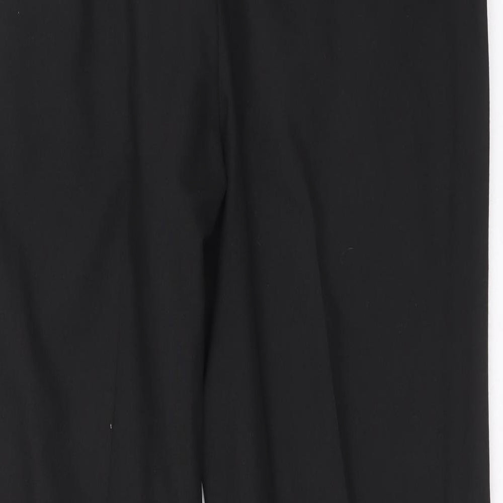 Preworn Mens Black Polyester Carrot Trousers L28 in Regular Zip