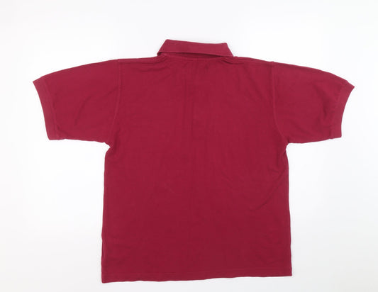 Antartex Mens Pink 100% Cotton Polo Size S Collared Button