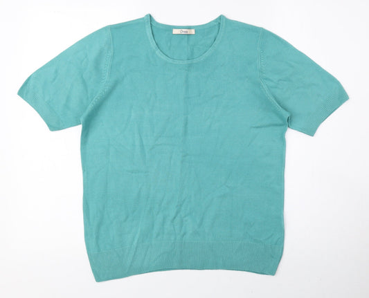 Womens UK Size 12 Classic Blue Basic Blouse