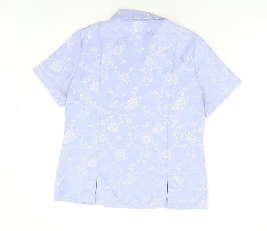 Womens UK Size 12 Bonmarché Purple Basic Button-Up