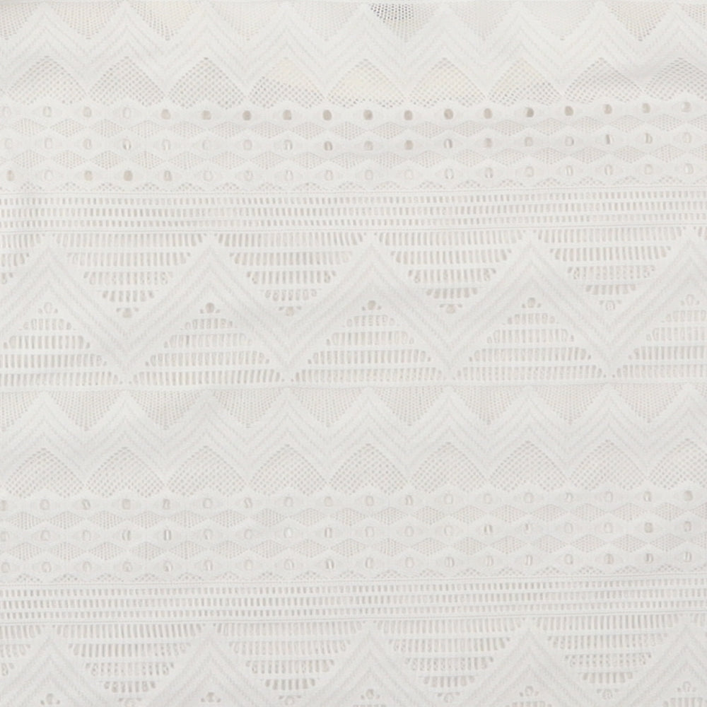 Miss Selfridge Womens White Polyamide Cropped T-Shirt Size 10 Round Neck