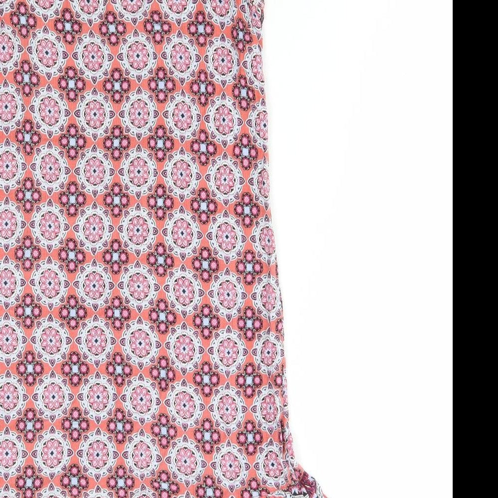 TU Womens Multicoloured Geometric Viscose Tunic Tank Size 8 Round Neck