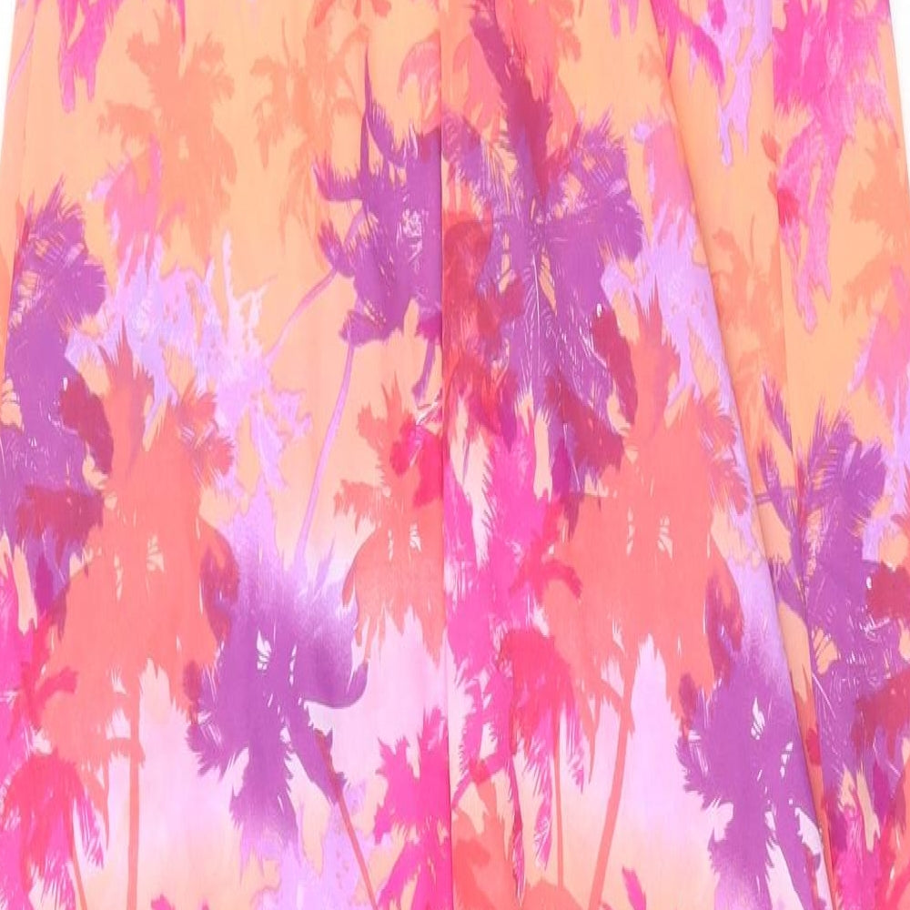 Papaya Womens Multicoloured Geometric Polyester Maxi Size S Round Neck Pullover