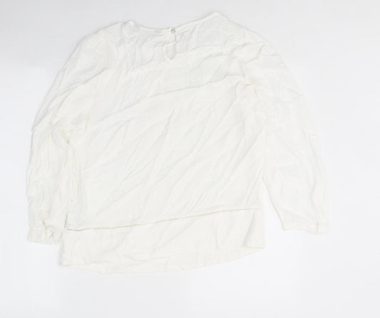Womens UK Size 8 Marks and Spencer White Basic Blouse