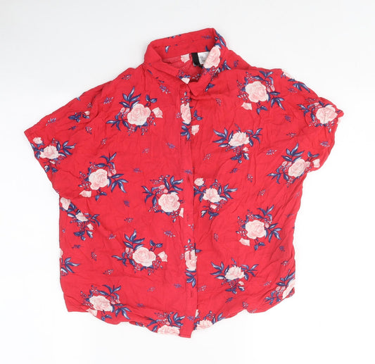 Womens UK Size 6 Divided Red Basic Blouse
