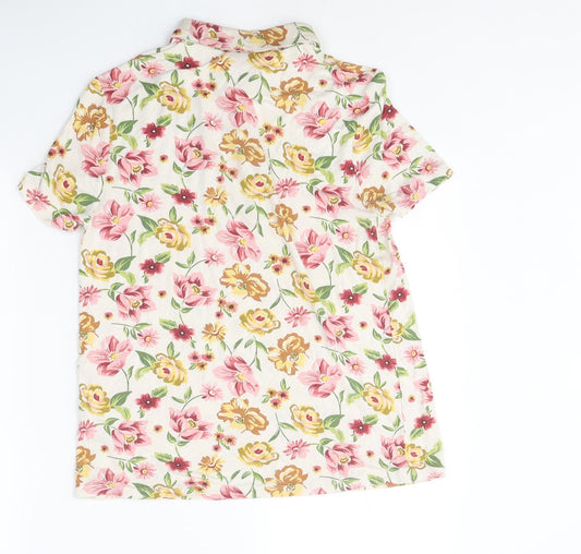TU Womens Multicoloured Floral Polyester Basic Polo Size 8 Collared