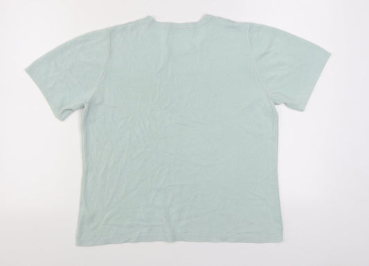 BHS Womens Green Round Neck Acrylic Pullover Jumper Size 18