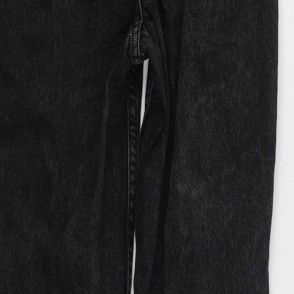 ASOS Womens Black Cotton Straight Jeans Size 28 in L29 in Regular Zip