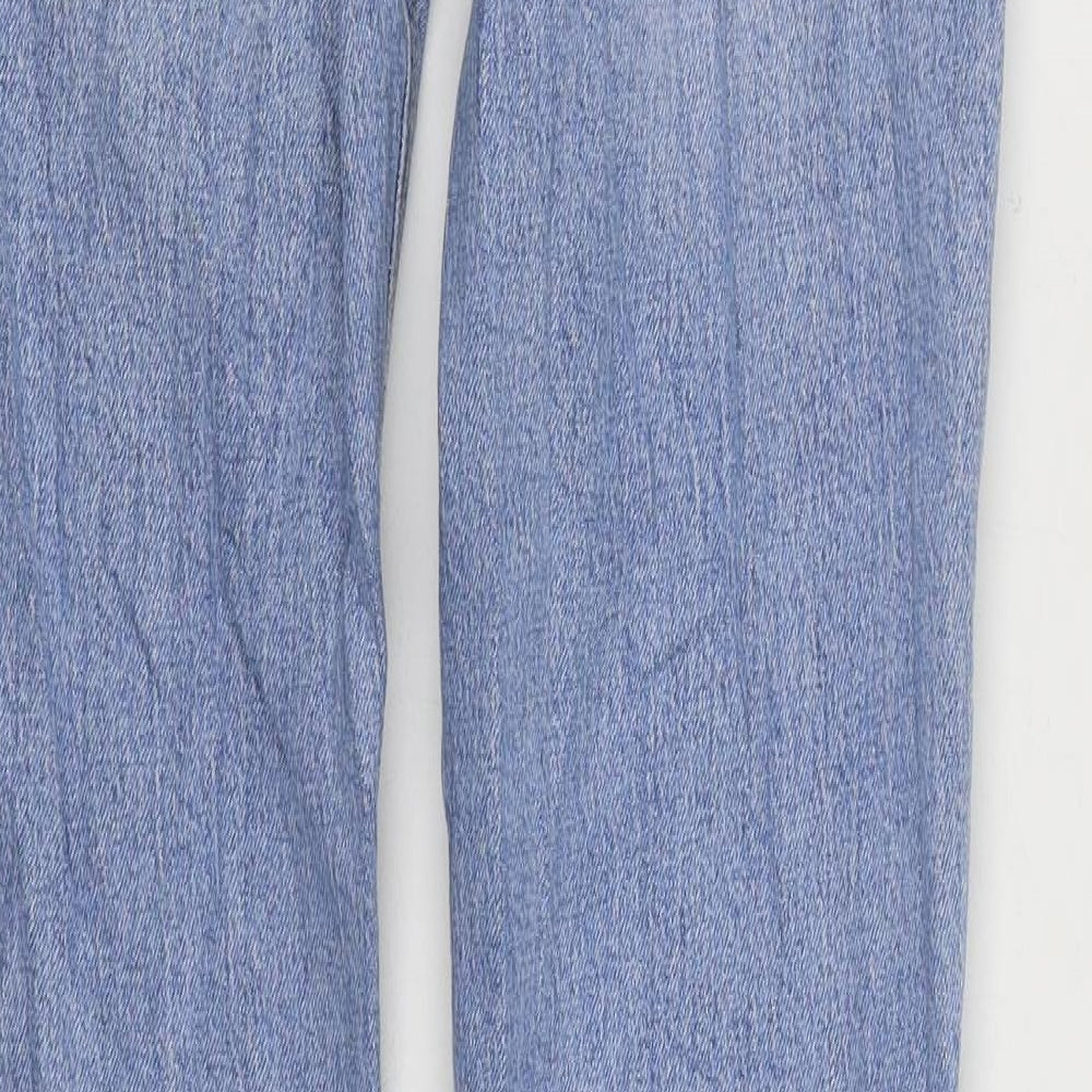 Zara Womens Blue Cotton Straight Jeans Size 6 L33 in Regular Zip