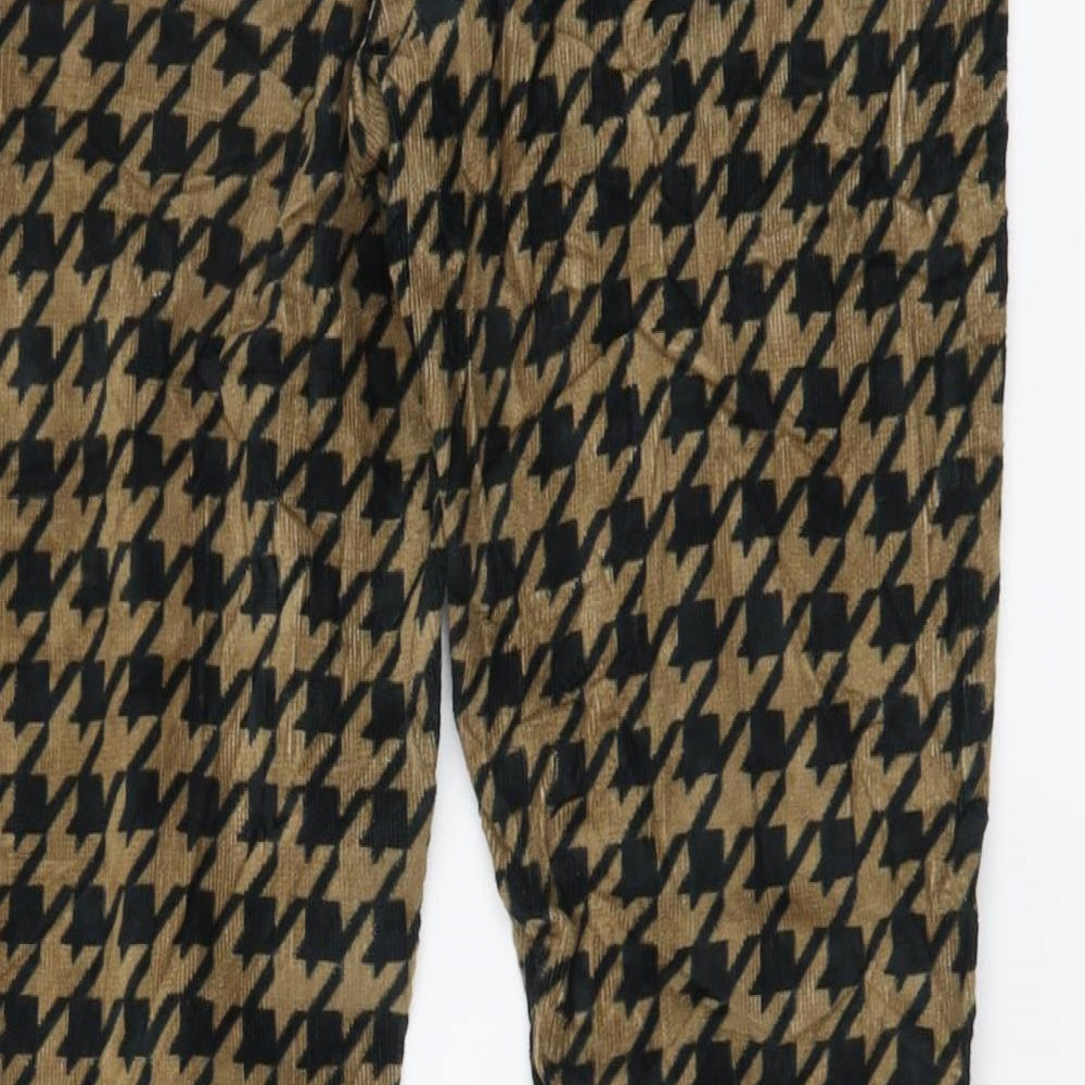 Topshop Womens Beige Geometric Cotton Skinny Jeans Size 30 in L32 in Regular Button