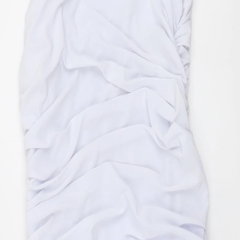 Missguided Womens Purple Polyester Mini Size 8 One Shoulder Pullover