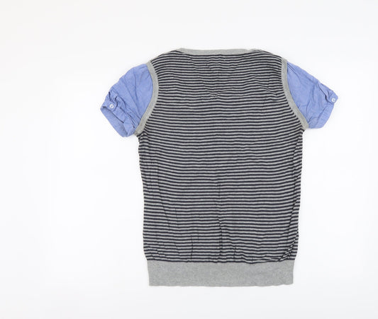 Womens UK Size 10 NEXT Grey Basic Blouse