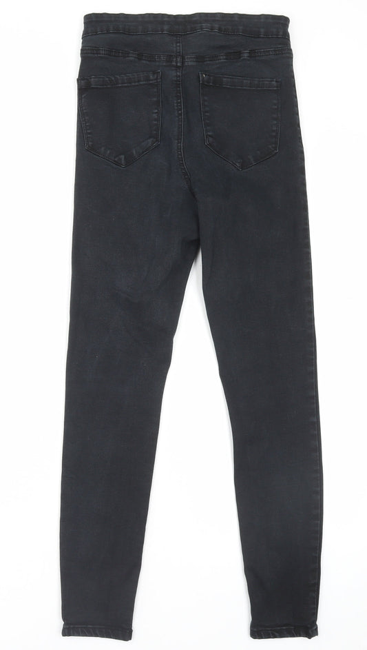 Denim & Co. Womens Black Cotton Skinny Jeans Size 12 L26 in Regular Button