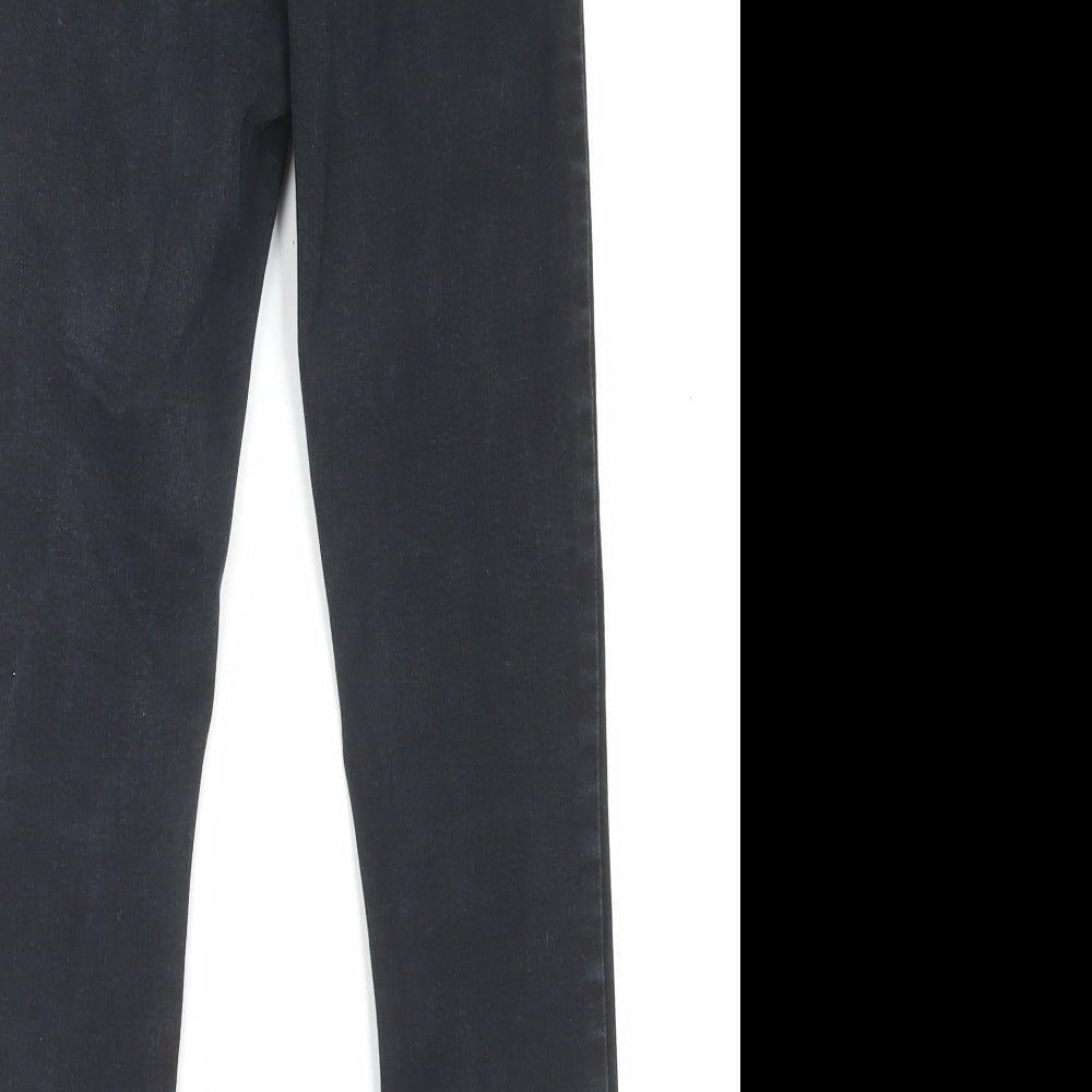 Denim & Co. Womens Black Cotton Skinny Jeans Size 12 L26 in Regular Button