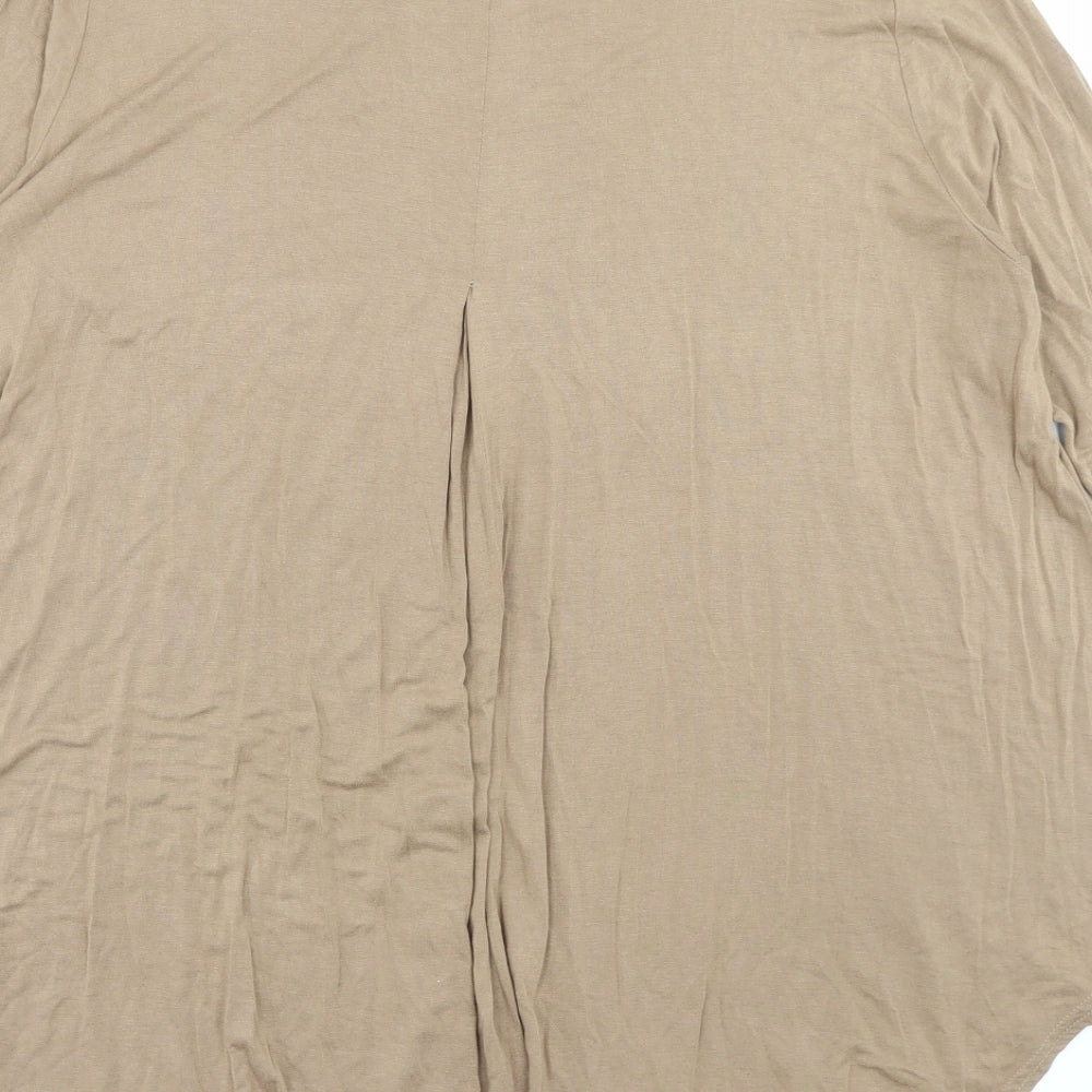 B.YOU Womens Brown Viscose A-Line Size 16 Boat Neck Pullover