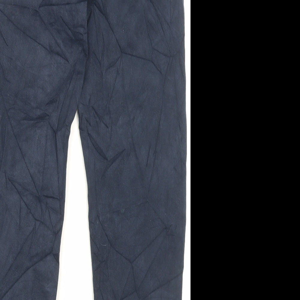 Marks and Spencer Mens Blue Cotton Tapered Jeans Size 30 in L31 in Regular Button