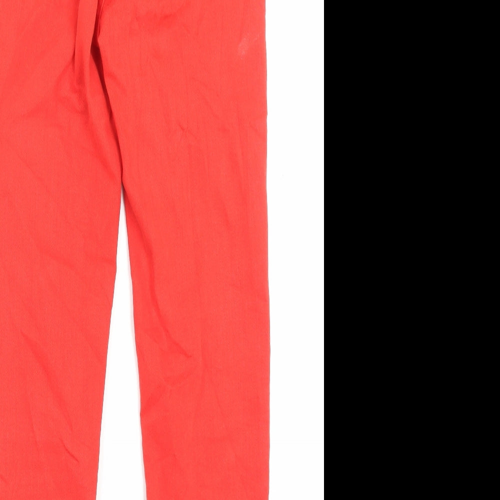 Zara Womens Red Cotton Skinny Jeans Size 12 L25 in Regular Button