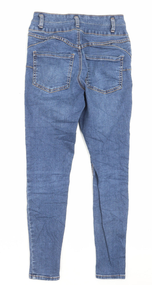 New Look Womens Blue Cotton Skinny Jeans Size 6 L27 in Regular Button