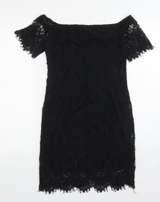 Vera & Lucy Womens Black Polyester Bodycon Size M Off the Shoulder Pullover