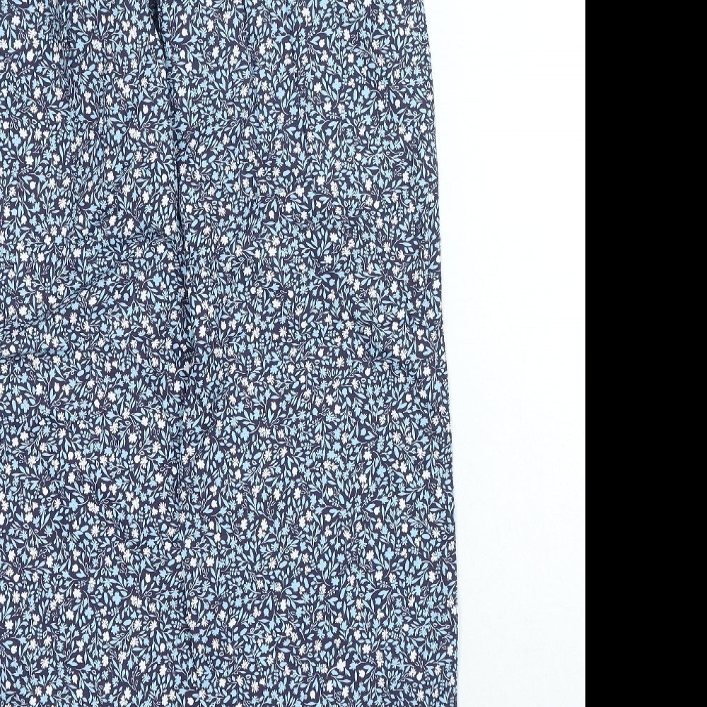 Womens UK Size S Marks and Spencer Regular Fit Blue Trousers