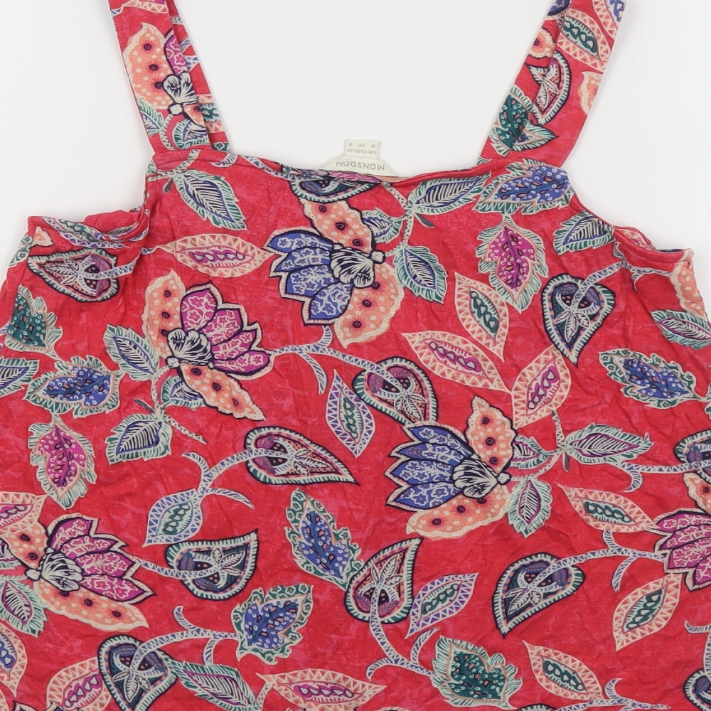Womens UK Size 8 Monsoon Red Basic Tank