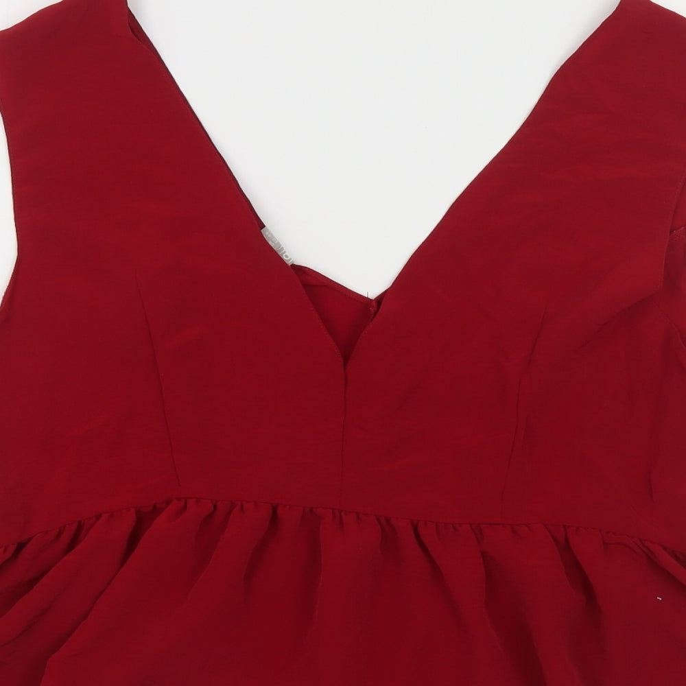 Womens UK Size 18 ASOS Red Basic Tank