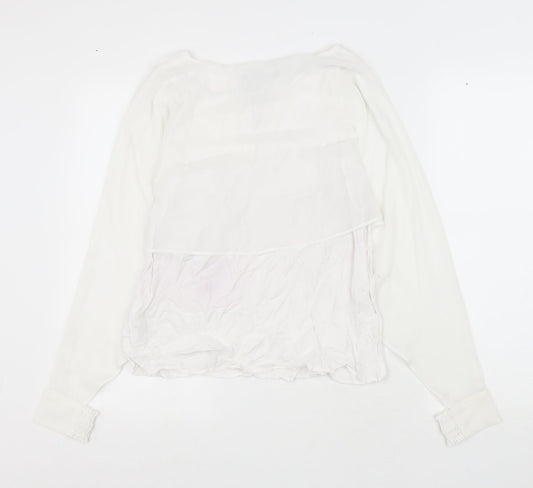 Womens UK Size M Zara White Basic Blouse