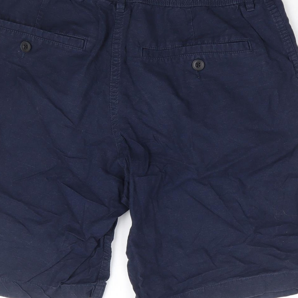 Uniqlo Womens Blue Cotton Chino Shorts Size 27 in L8 in Regular Zip