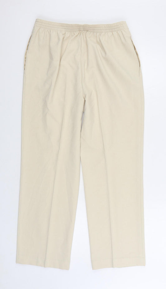 Womens UK Size 14 Marks and Spencer Regular Fit Beige Trousers