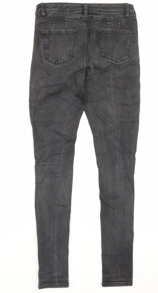 Denim & Co. Womens Black Cotton Skinny Jeans Size 12 L31 in Regular Button