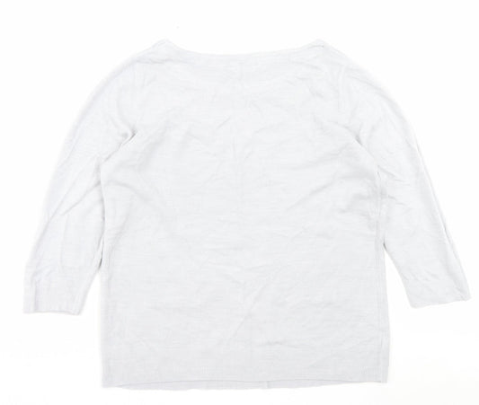 BHS Womens Grey Boat Neck Acrylic Pullover Jumper Size 16