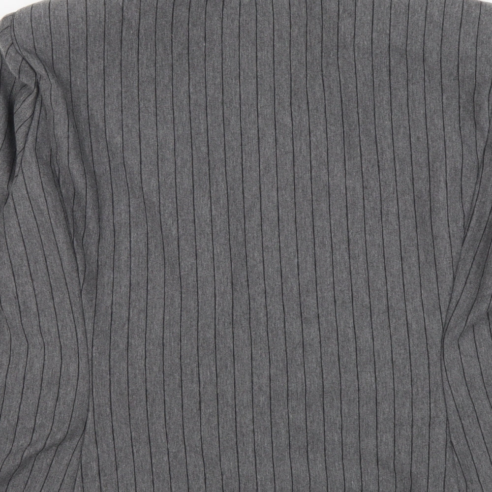 Marks and Spencer Womens Gold Striped Polyester Jacket Suit Jacket Size 18