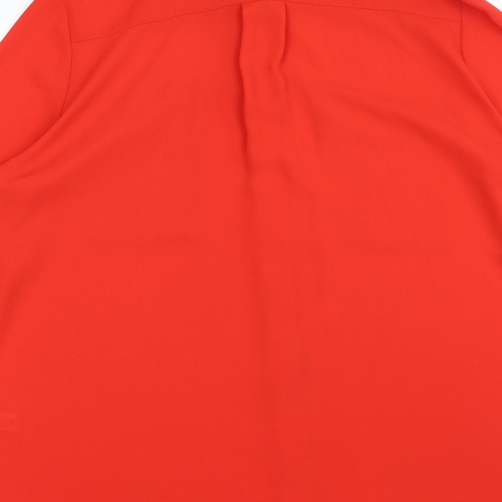 TU Womens Red Polyester Basic Button-Up Size 18 Collared