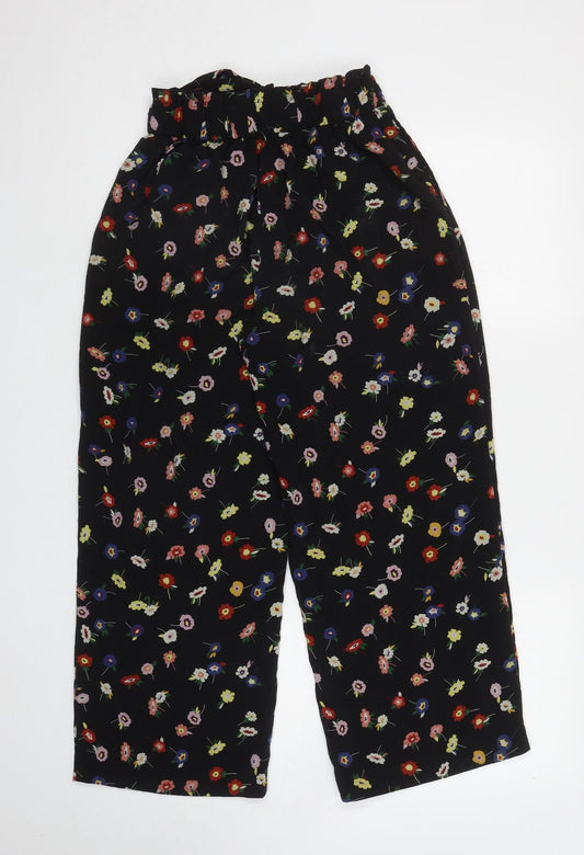 Womens UK Size S Zara Regular Fit Bloomer Black Trousers