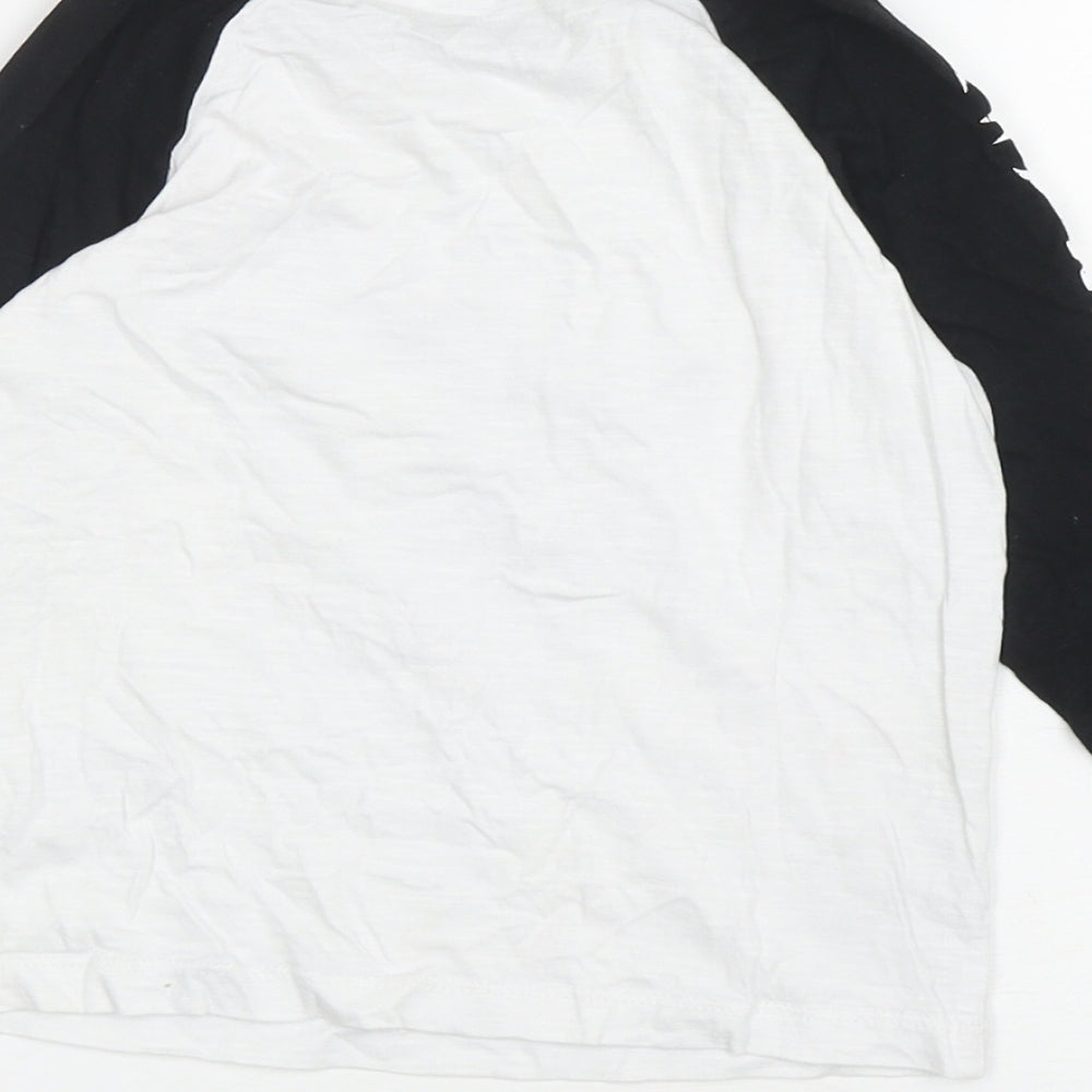 NEXT Boys White Colourblock Cotton Ringer T-Shirt Size 4 Years Round Neck Pullover - Batman