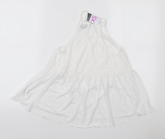 Primark Womens White Polyester Basic Blouse Size XS Square Neck