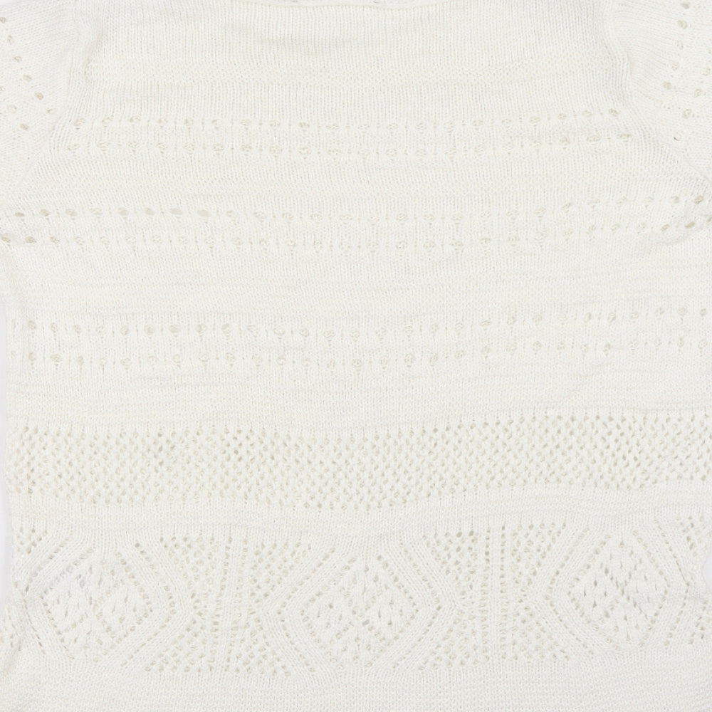 Womens UK Size 14 Preworn White Pullover Jumper