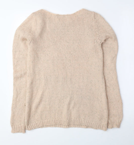 George Womens Pink Boat Neck Acrylic Pullover Jumper Size 8