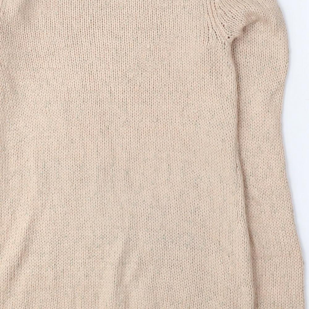 George Womens Pink Boat Neck Acrylic Pullover Jumper Size 8