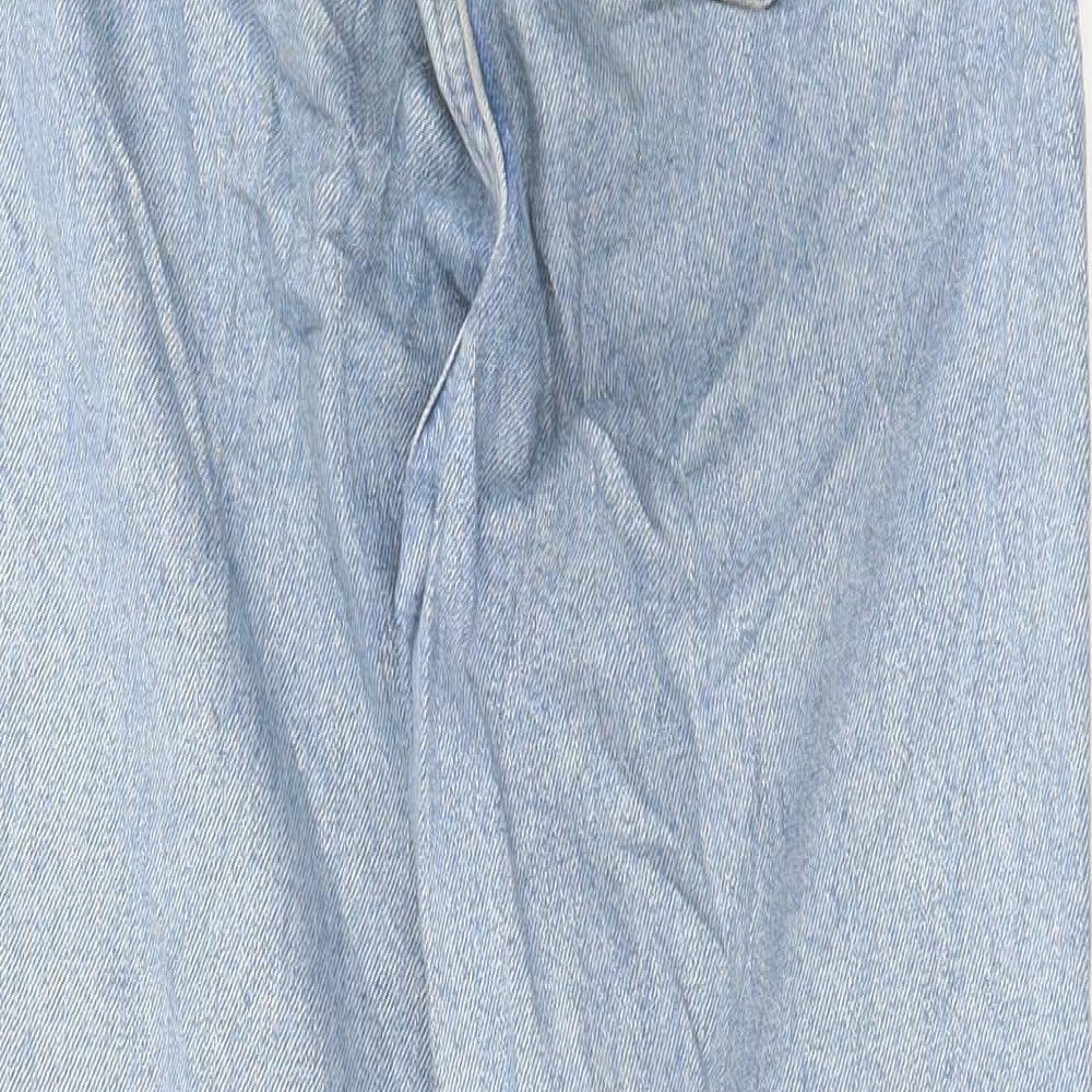New Look Womens Blue Cotton Straight Jeans Size 6 L28 in Regular Tie