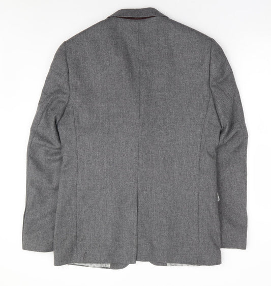 Mens UK Size 42 Racing Green Regular Grey Suit Jacket